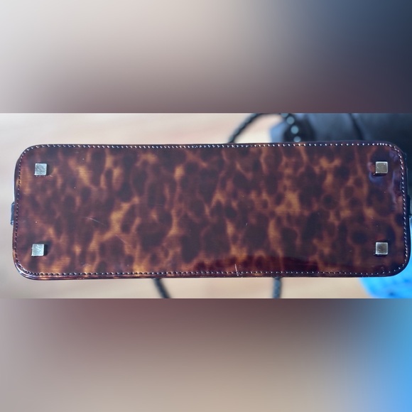 Vintage Stuart Weitzman Structured Tortoise Print Tote Handbag - Picture 3 of 9